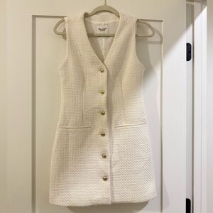 Abercrombie & Fitch Cream Textured Mini Dress